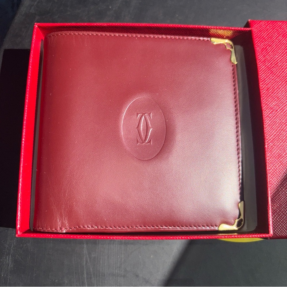 Cartier Wallet with Gold Accents